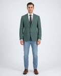 John Varvatos BLEECKER Half-Canvassed Green Two Button 100% Wool Blazer