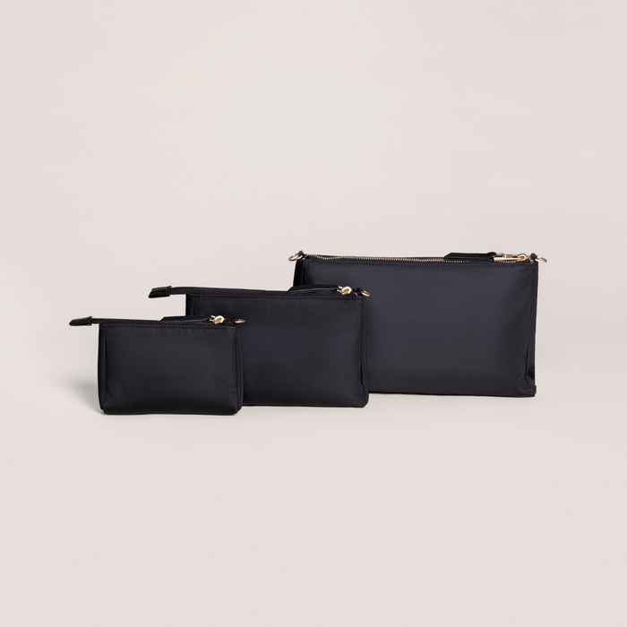 Jujube 3-Piece Pouch Clutch Purse Set | Black