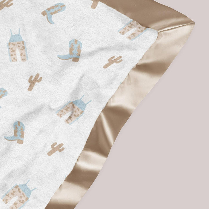Jujube Ultra-Soft Thick Reversible Baby Blanket | Howdy Partner Blue