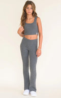Kaveah Hacci Rib Wide Leg Pant | Charcoal