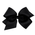 King Grosgrain Hair Bow with Scalloped Edge