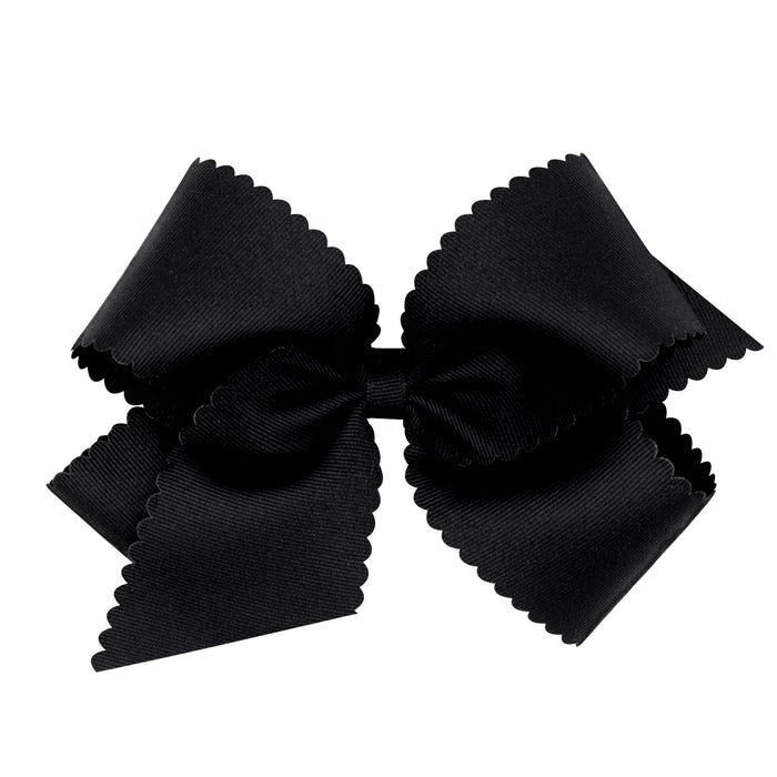 King Grosgrain Hair Bow with Scalloped Edge
