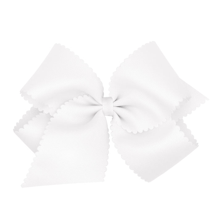 King Grosgrain Hair Bow with Scalloped Edge