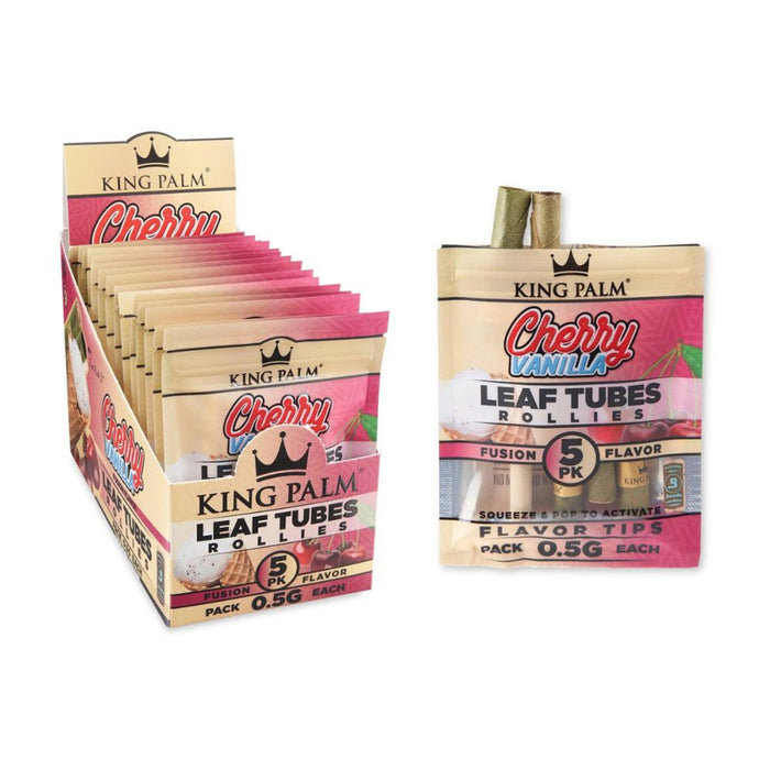 King Palm Leaf Tubes Rollies .5g 5 pack Pre-Rolled Cones - Cherry Vanilla (15ct)