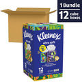Kleenex Ultra Soft Hypoallergenic 3-Ply Facial Tissues 12 Cube Boxes, 72 tissues/box