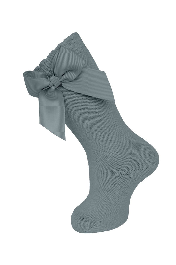 Knee Sock Grain/ Side Bow Grey