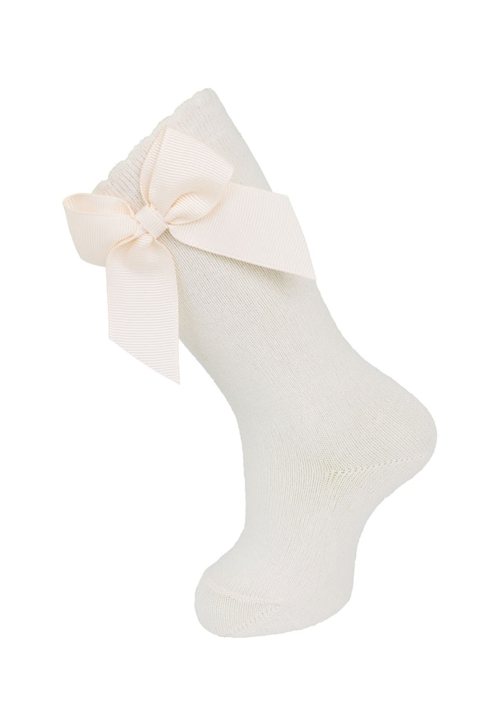 Knee Sock Grain/ Side Bow Natural