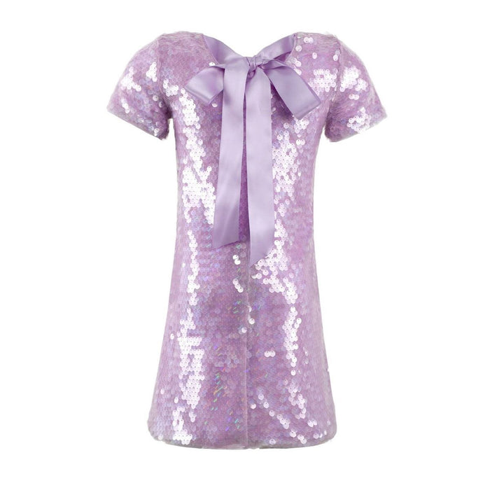 Lavender Sequin Bow Dress
