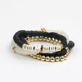 Le La Lo Boy Mom Tubular Beaded Bracelet Set | Ladies Black