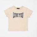 Le La Lo Chenille LOVE YOU Cotton T-Shirt | Child Ivory