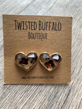 “Leopard + Love” LEOPARD HEART Earrings