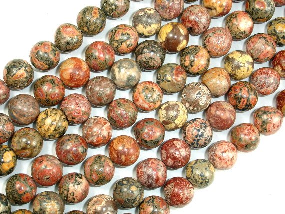 Leopard Skin Jasper, 10mm Round Beads-BeadBasic