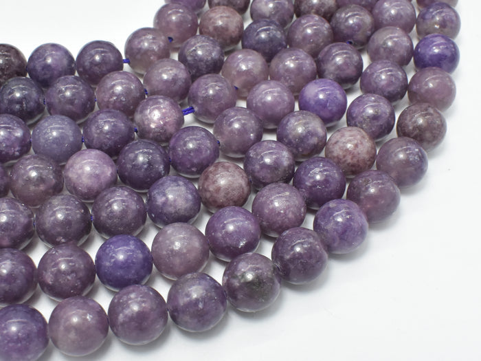 Lepidolite Beads, 10mm Round Beads-BeadBasic
