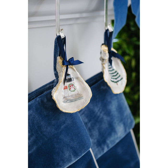 Lighthouse Gilded Oyster Shell Ornament