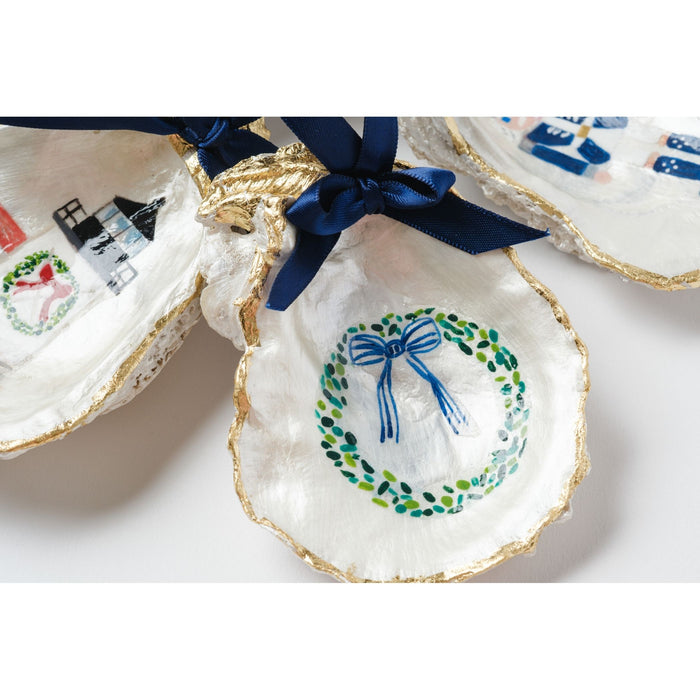 Lighthouse Gilded Oyster Shell Ornament