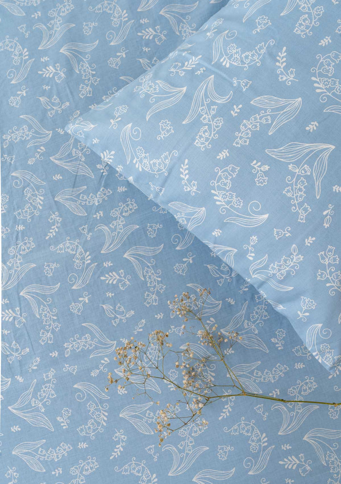 Lilles of Valley Flat sheet - Powder Blue