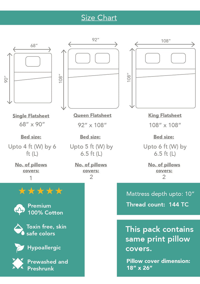 Lilles of Valley Flat sheet - Powder Blue