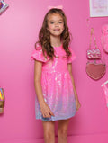 Lola + The Boys Bubble Gum Shimmer Sequin Dress