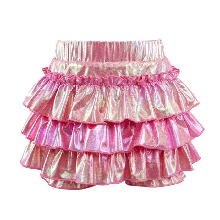 Lola + The Boys Hologram Pink Ruffle Skort