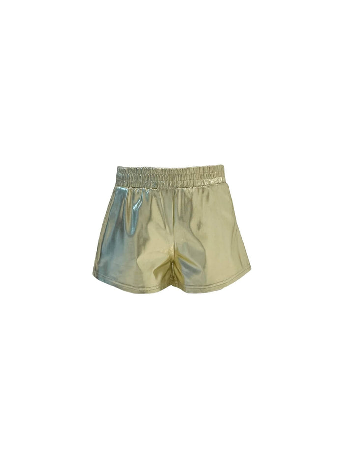 Lola + The Boys Metallic Gold Track Shorts