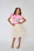 Lola + The Boys Pink Birthday Girl Gem Ruffle T-Shirt