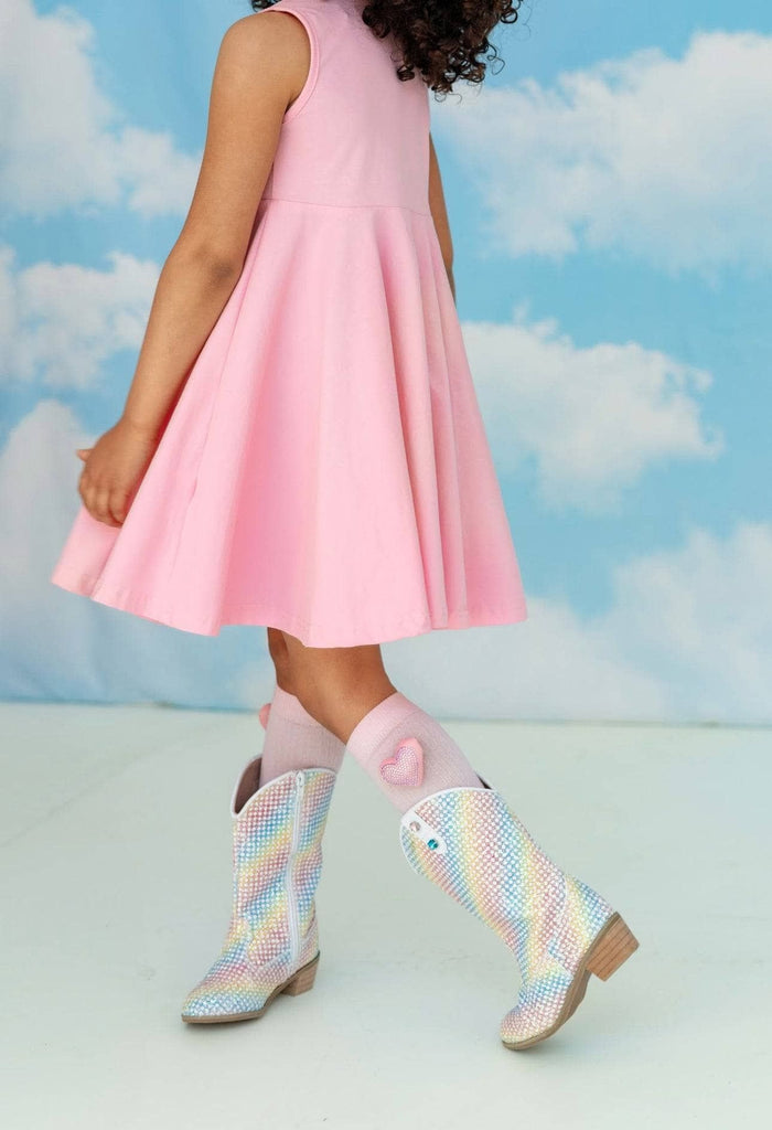 Lola + The Boys Pink Rainbow Gems Tank Dress