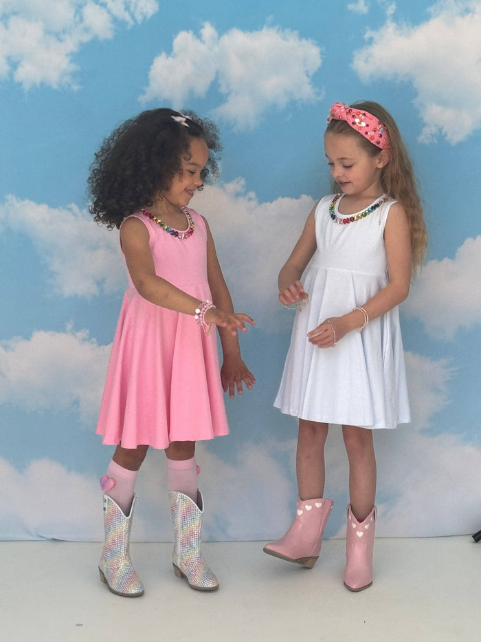 Lola + The Boys Pink Rainbow Gems Tank Dress