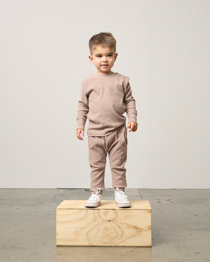 Long Sleeve Ribbed Tee - Mushroom