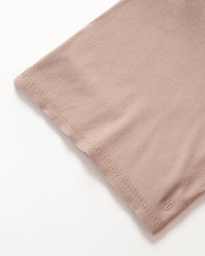 Long Sleeve Ribbed Tee - Mushroom