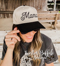 MAMA Pocket Design Natural + Black Trucker Hat/Cap