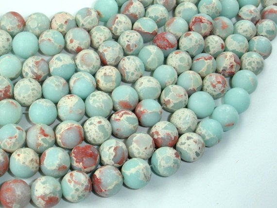 Matte Impression Jasper, 10mm Round Beads-BeadBasic