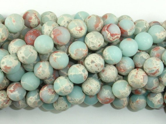Matte Impression Jasper, 10mm Round Beads-BeadBasic