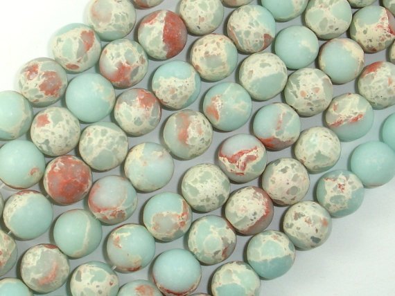Matte Impression Jasper, 10mm Round Beads-BeadBasic