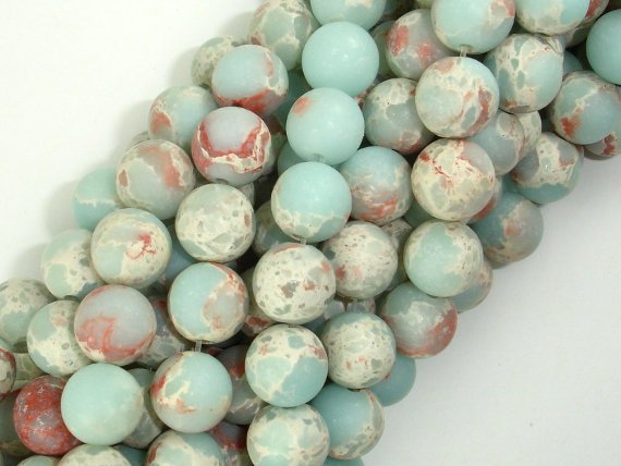 Matte Impression Jasper, 10mm Round Beads-BeadBasic