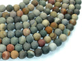 Matte Polychrome Jasper, 8mm Round Beads-BeadBasic