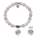 Mauve Jade Gemstone Bracelet with Grandmother Sterling Silver Charm