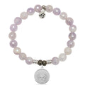 Mauve Jade Gemstone Bracelet with Guidance Sterling Silver Charm