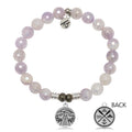 Mauve Jade Gemstone Bracelet with Lake Life Sterling Silver Charm