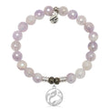 Mauve Jade Gemstone Bracelet with Mermaid Sterling Silver Charm