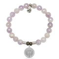 Mauve Jade Gemstone Bracelet with Phoenix Sterling Silver Charm