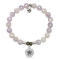 Mauve Jade Gemstone Bracelet with Sand Dollar Sterling Silver Charm