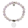 Mauve Jade Gemstone Bracelet with Waves of Life Sterling Silver Charm