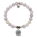 Mauve Jade Gemstone Bracelet with Winter Wonderland Sterling Silver Charm