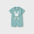 Mayoral Newborn Boy Romper with Bib Set | Glass