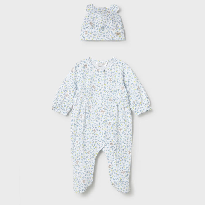 Mayoral Newborn Girl One-Piece with Hat Set | Lagoon