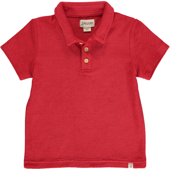 Me & Henry Red Terry Towelling Polo