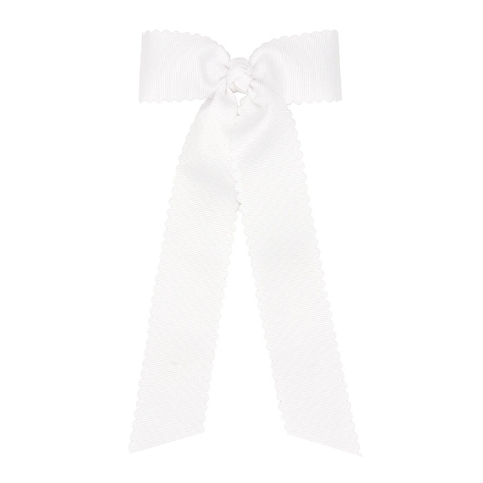 Medium Grosgrain Bowtie with Scalloped Edge and Streamer Tails