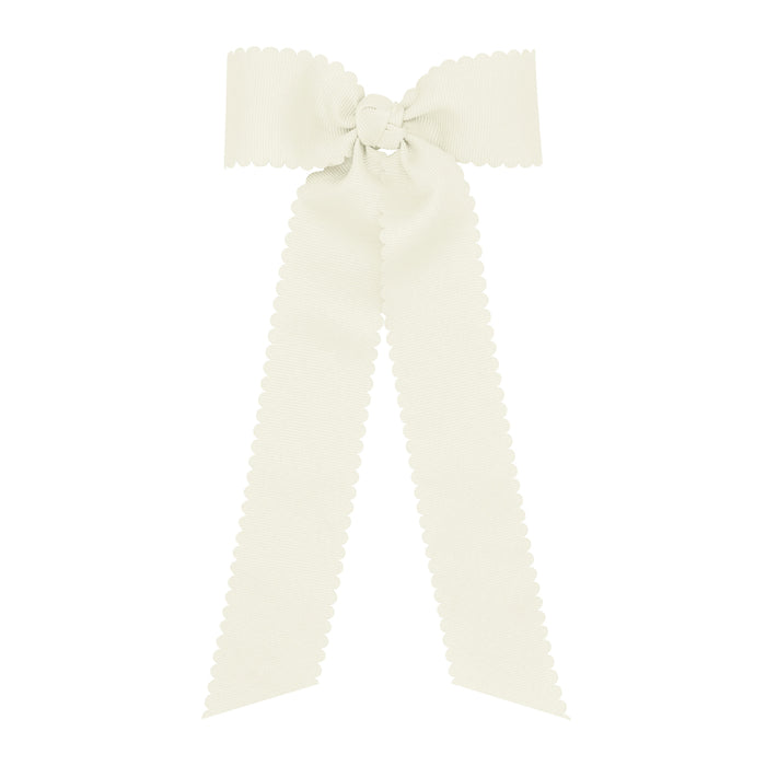 Medium Grosgrain Bowtie with Scalloped Edge and Streamer Tails