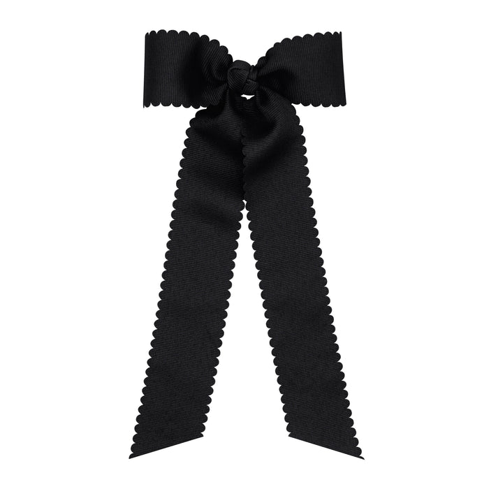 Medium Grosgrain Bowtie with Scalloped Edge and Streamer Tails