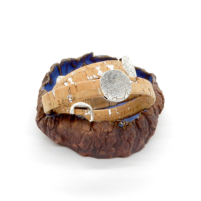 Medium Triple Wrap Portuguese Cork Bracelet